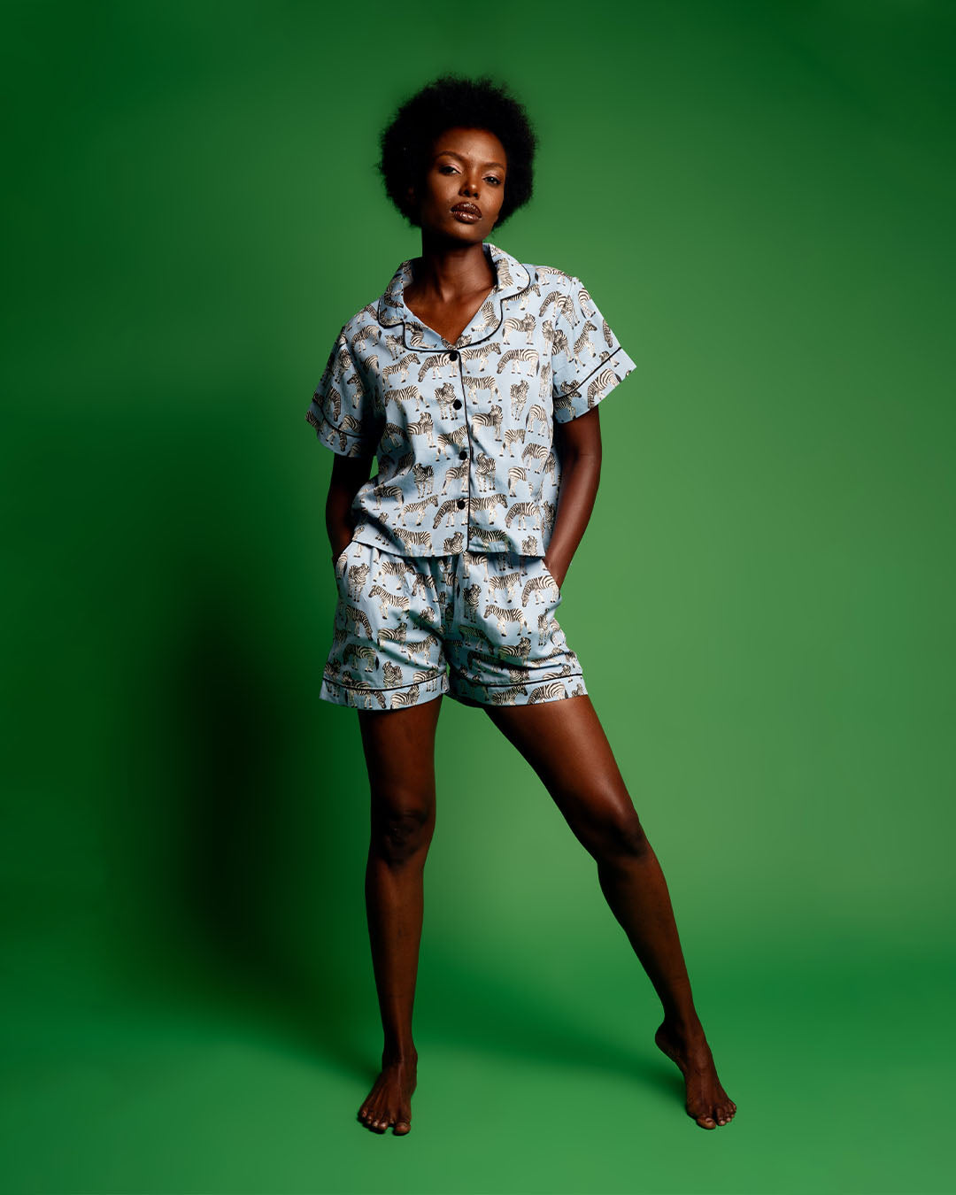 NDOTO | Pajama Shorts with Short Sleeve Shirt