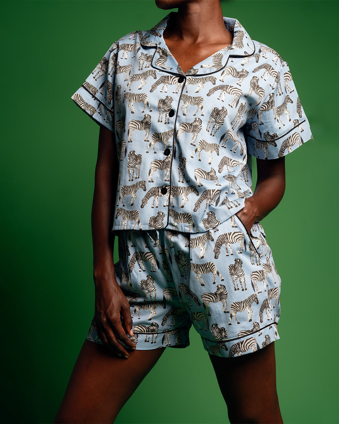 NDOTO | Pajama Shorts with Short Sleeve Shirt