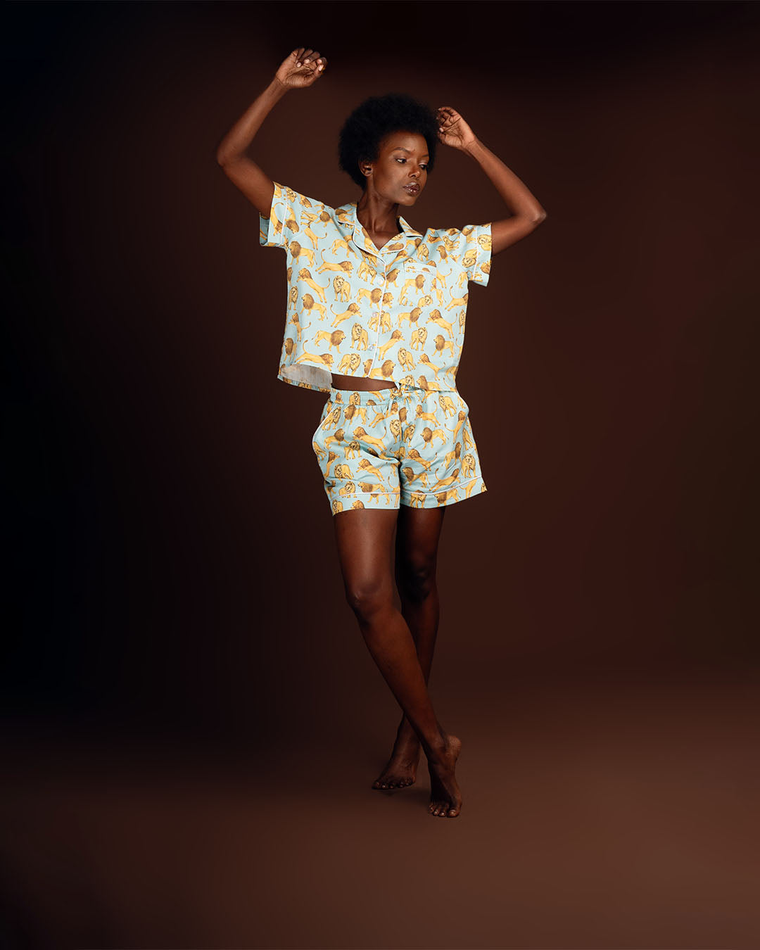 NDOTO | Pajama Shorts with Short Sleeve Shirt