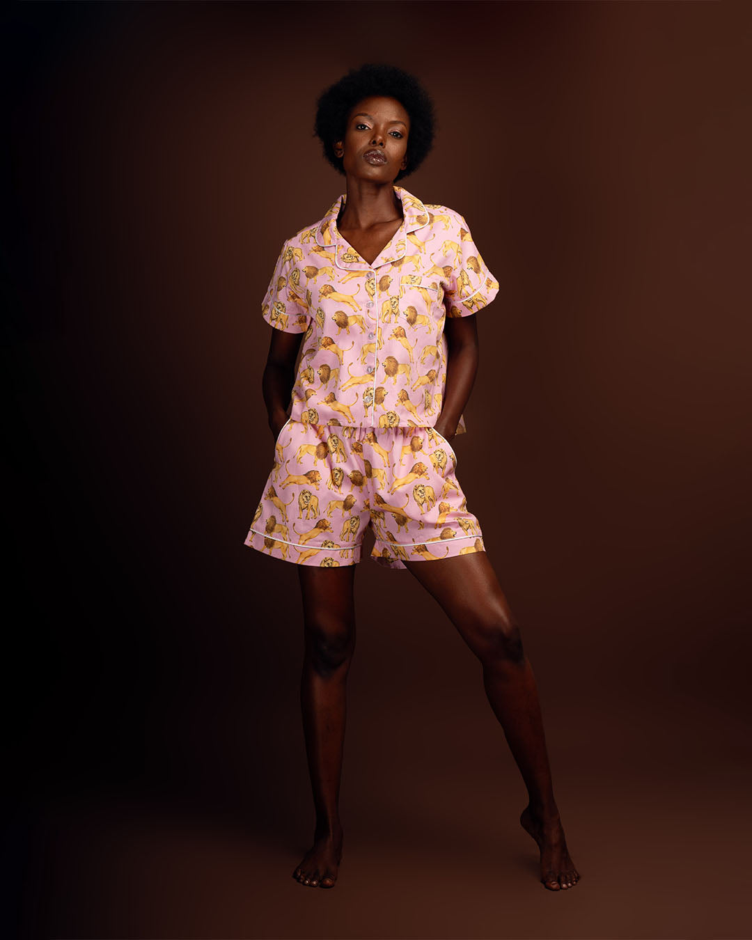 NDOTO | Pajama Shorts with Short Sleeve Shirt