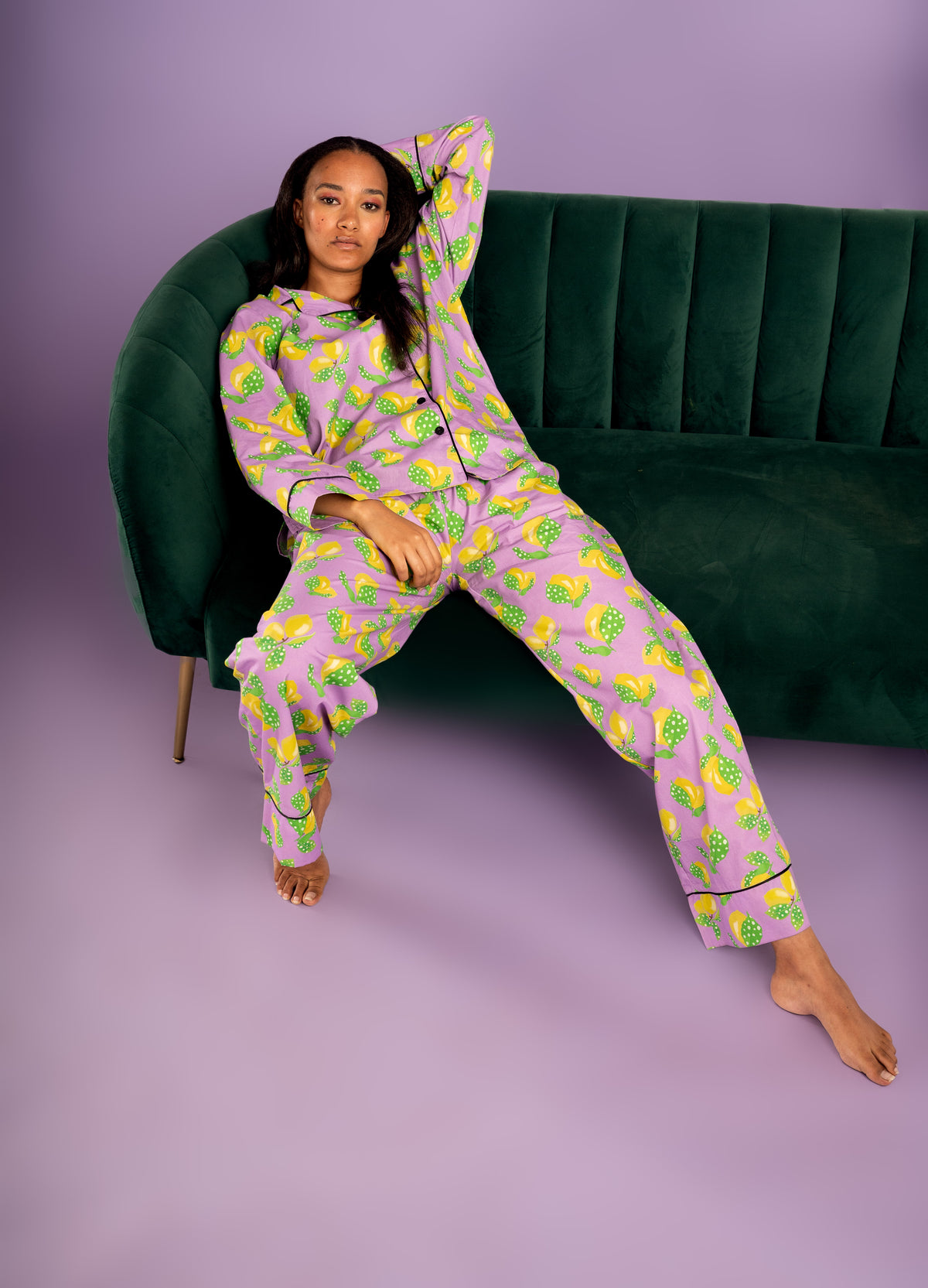 Nala Classic Pajama Set - Lilac Lemons