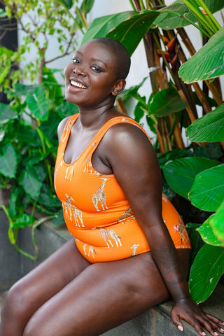 Luanda | Round Neck Plus Size Swimsuit - CocoLiliAfrica