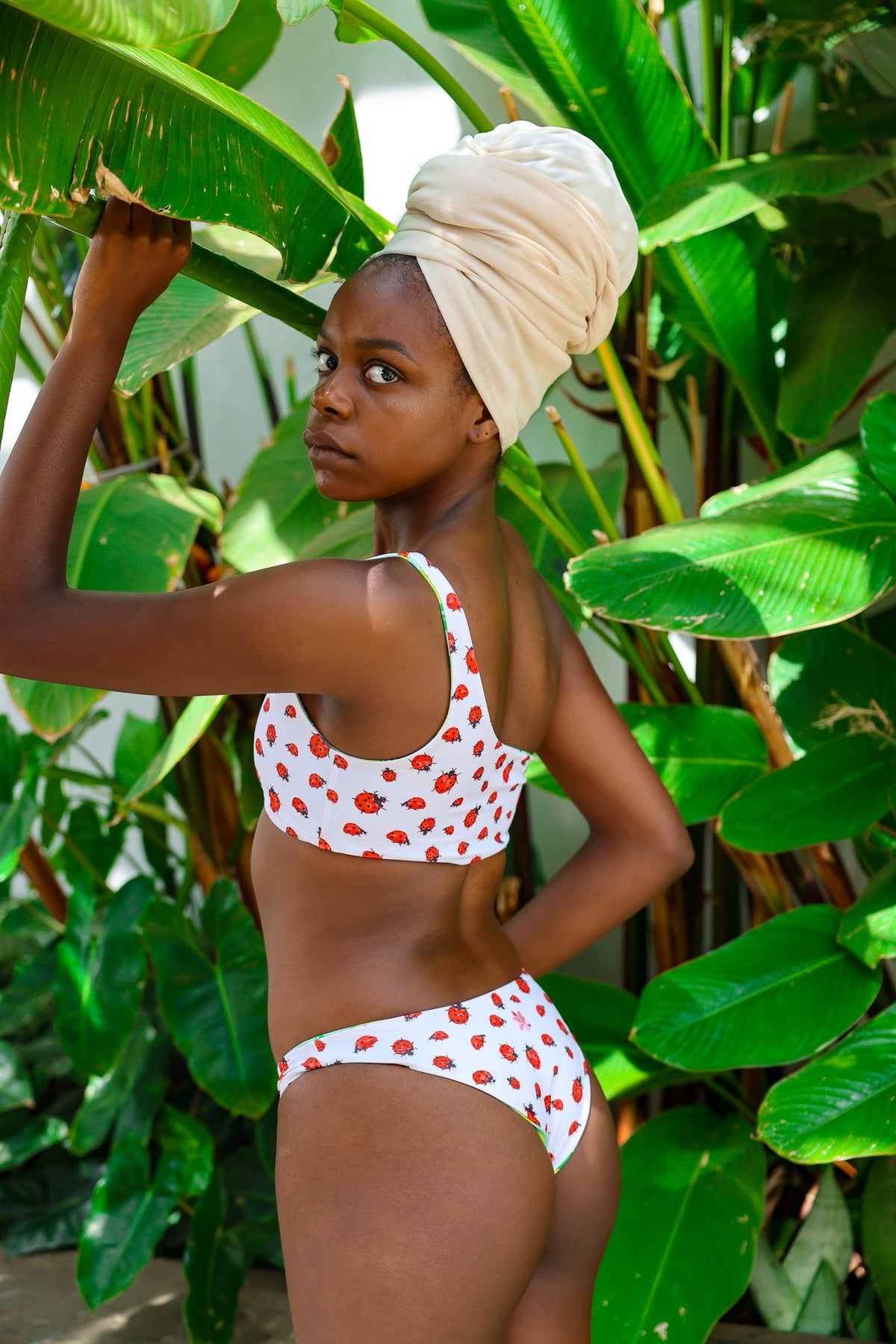 Malindi | One Shoulder Bikini Top & Tanga Bikini Bottom Reversible Set - CocoLiliAfrica