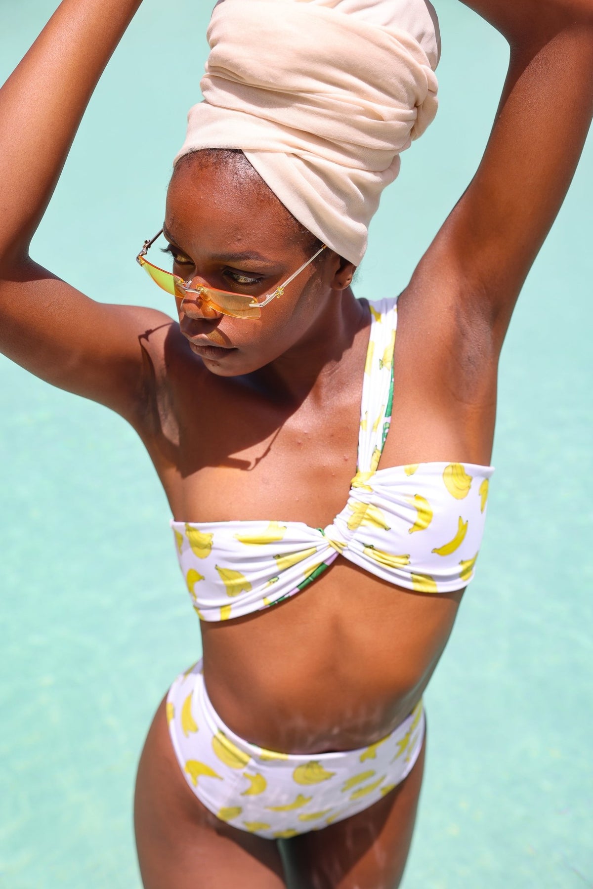Tanga | Reversible Ruched One Shoulder Bikini Top & High Rise Panel Bikini Bottom Bikini Set - CocoLiliAfrica